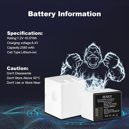 JESSY Replacement Batteries Compatible with Arlo Pro/Arlo Pro 2, 1 Pack Upgrade 7.2V Rechargeable Lithium Battery (NOT Compatible with Arlo Ultra 2, Arlo Pro 3) in Kuwait