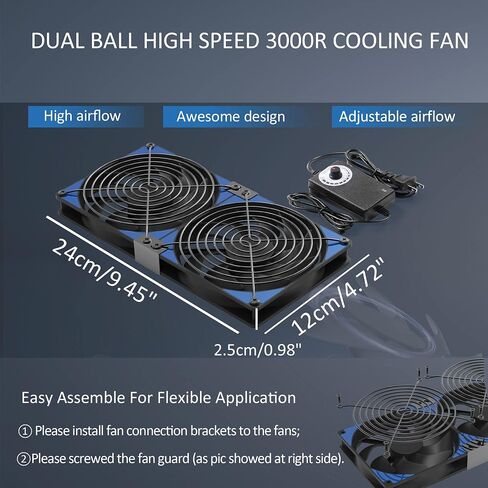 120mmx6 720mm Adjustable PC Ventilation & Exhaust Fan with Speed Controller in Kuwait