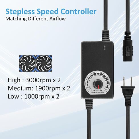 120mmx6 720mm Adjustable PC Ventilation & Exhaust Fan with Speed Controller in Kuwait