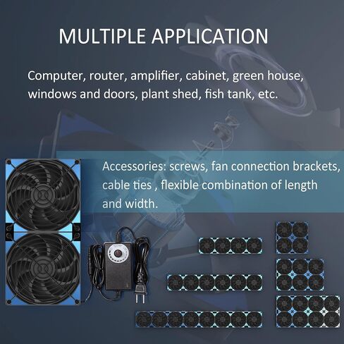 120mmx6 720mm Adjustable PC Ventilation & Exhaust Fan with Speed Controller in Kuwait