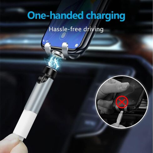 SHEEAST USB C محول مغناطيسي 2 حزمة 540 درجة دوران 3 في 1 QC 3.0 شحن سريع أقصى دعم 3A، فضي in Kuwait