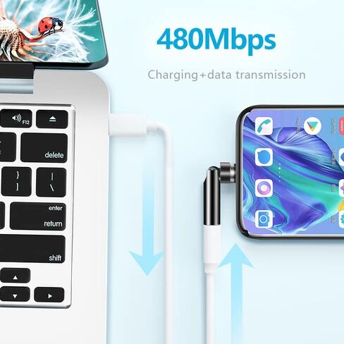 USB C Magentic Adapter 540 Degree Rotation 3 in 1 QC 3.0 Fast Charging Max Support 3A, Grey in Kuwait