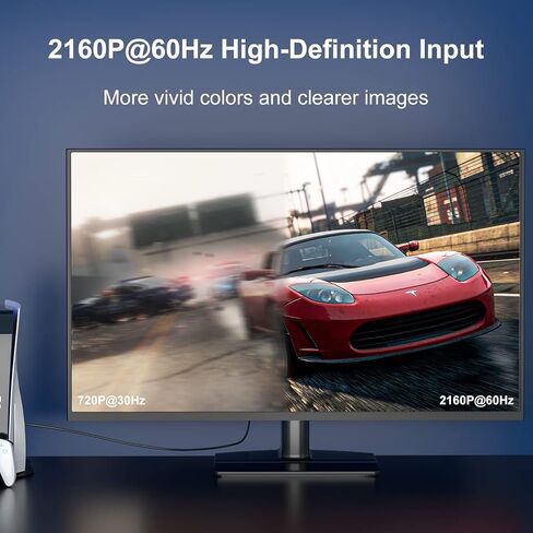 بطاقة التقاط فيديو Acasis 4K60 HDMI 2K144، التقاط الألعاب، عبور بدون تأخر، بطاقة التقاط فيديو منخفضة الكمون للغاية تعمل مع PS4 Pro، PS5، Xbox One لبث مباشر وتسجيل لعبة OBS Twitch in Kuwait