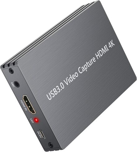 بطاقة التقاط اتش دي ام اي 4 كيه من مايكرووير مع مدخل ميكروفون محيطي HDMI وإخراج صوت، صندوق تسجيل تسجيل HDMI إلى USB 3.0 كاميرا فيديو حية تدعم شاشة 1080P بنظام تشغيل ويندوز ماك in Kuwait