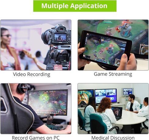بطاقة التقاط اتش دي ام اي 4 كيه من مايكرووير مع مدخل ميكروفون محيطي HDMI وإخراج صوت، صندوق تسجيل تسجيل HDMI إلى USB 3.0 كاميرا فيديو حية تدعم شاشة 1080P بنظام تشغيل ويندوز ماك in Kuwait