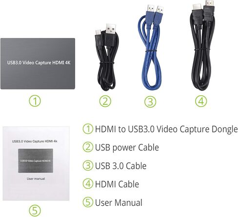 بطاقة التقاط اتش دي ام اي 4 كيه من مايكرووير مع مدخل ميكروفون محيطي HDMI وإخراج صوت، صندوق تسجيل تسجيل HDMI إلى USB 3.0 كاميرا فيديو حية تدعم شاشة 1080P بنظام تشغيل ويندوز ماك in Kuwait