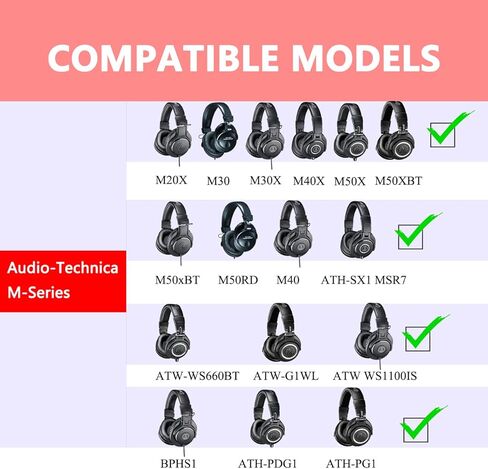 Krone Kalpasmos Audio Technica ATH-M50X Replacement Earpads, Audio Technica Headphone Pads Fit ATH M50 M50s M50BT M40X M40 M35 M30, Pads for ATH M-Series, Soft and Thick Memory Foam, Classic Black in Kuwait