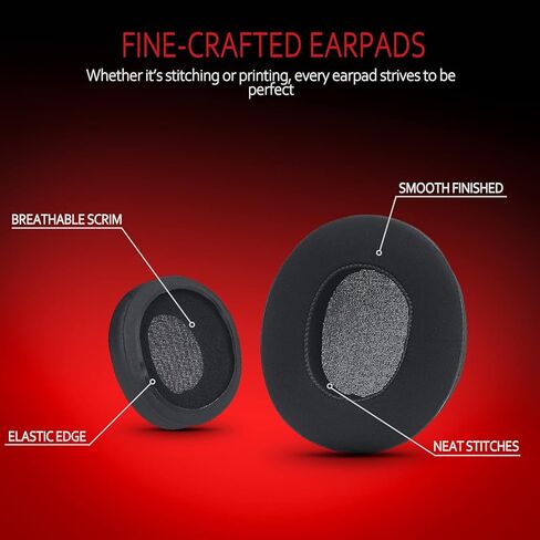 Krone Kalpasmos Audio Technica ATH-M50X Replacement Earpads, Audio Technica Headphone Pads Fit ATH M50 M50s M50BT M40X M40 M35 M30, Pads for ATH M-Series, Soft and Thick Memory Foam, Classic Black in Kuwait