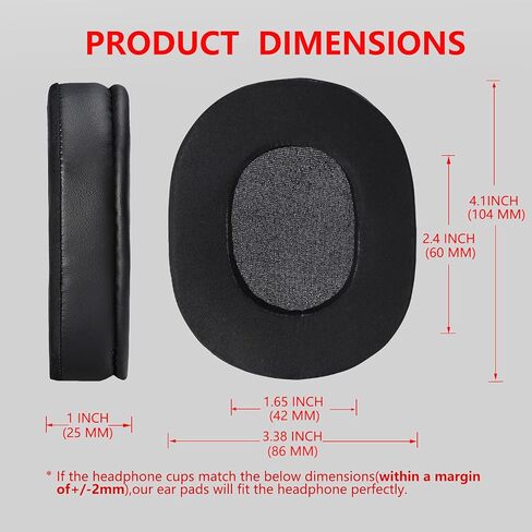 Krone Kalpasmos Audio Technica ATH-M50X Replacement Earpads, Audio Technica Headphone Pads Fit ATH M50 M50s M50BT M40X M40 M35 M30, Pads for ATH M-Series, Soft and Thick Memory Foam, Classic Black in Kuwait