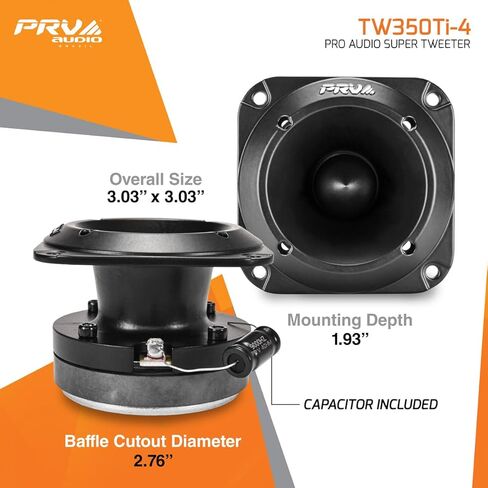 مكبرات صوت للسيارة PRV AUDIO TW350Ti-4 بقدرة 240 وات - مكبرات صوت من التيتانيوم Bullet PRO 4 أوم - مخرجات عالية سهلة التركيب (زوج) in Saudi Arabia