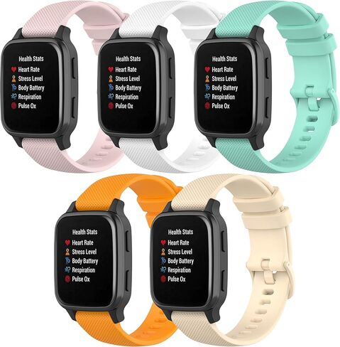 QGHXO Band for Garmin Venu Sq, Soft Silicone Replacement Watch Band for Garmin Venu/Venu Sq/Venu Sq Music (No Tracker) in Kuwait