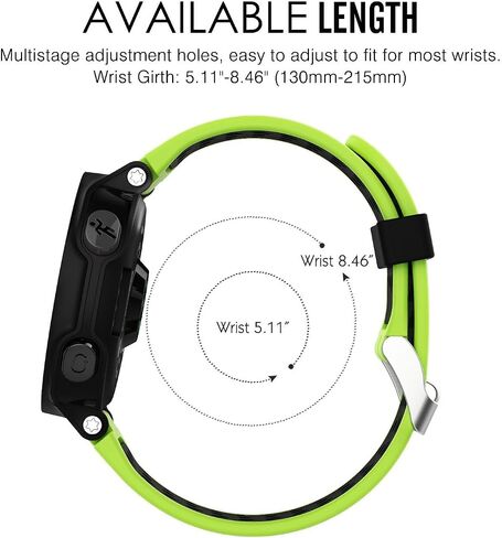 HWHMH 1PC Replacement Silicone Bands with 2PCS Pin Removal Tools for Garmin Forerunner 220/230/235/620/630/735XT (No Tracker, Replacement Bands Only) in Kuwait