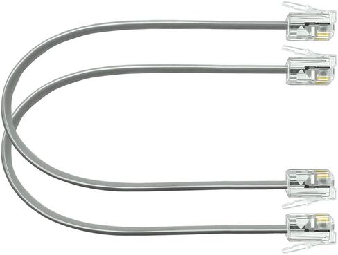 NECABLES 2Pack 3 Inch Short Telephone Cord Phone Cable for Landline | Wall Phone Cord RJ11 6P4C Male to Male Gray in Kuwait