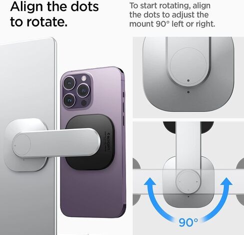 Spigen OneTap (MagFit) Designed for Magsafe Mount Stand Magnetic Mount for Laptops/Monitors Compatible with iPhone 16/15/14/13/12 Series, AirPod Pro, AirPod Pro 2, AirPod 3 Mount - Silver in Kuwait