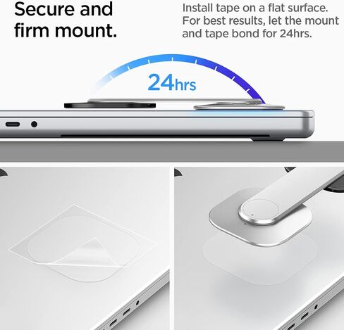 Spigen OneTap (MagFit) Designed for Magsafe Mount Stand Magnetic Mount for Laptops/Monitors Compatible with iPhone 16/15/14/13/12 Series, AirPod Pro, AirPod Pro 2, AirPod 3 Mount - Silver in Kuwait
