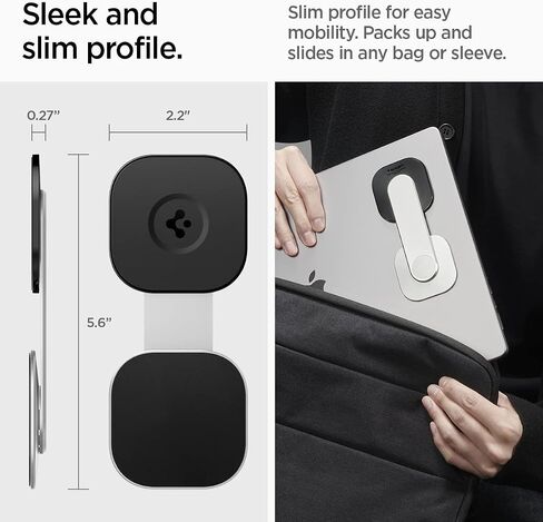 Spigen OneTap (MagFit) Designed for Magsafe Mount Stand Magnetic Mount for Laptops/Monitors Compatible with iPhone 16/15/14/13/12 Series, AirPod Pro, AirPod Pro 2, AirPod 3 Mount - Silver in Kuwait