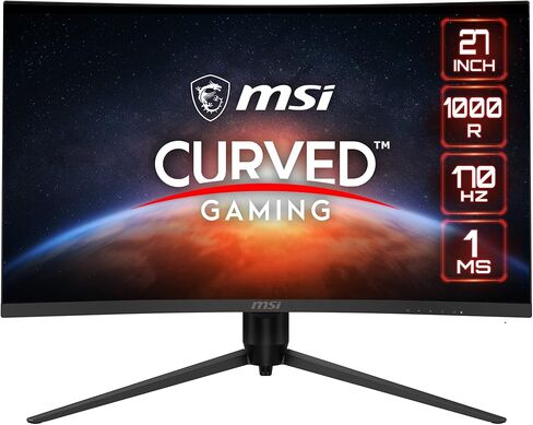 MSI G271CQP, 27" Gaming Monitor, 2560 x 1440 (QHD), VA, 165Hz, FreeSync Premium, HDMI, Displayport, Tilt, Swivel, Height Adjustable,Pivot in Kuwait