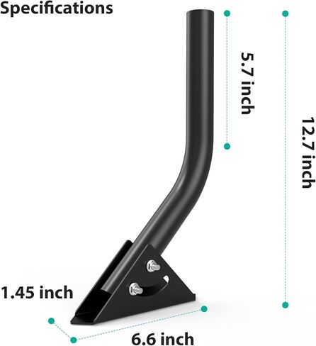 Universal Antenna Pole Mount Bracket - 2 Packs ULNA 12" Adjustable Attic Roof Mast Black, J Mounting Pole for Weather Station, Outdoor Antenna, Wireless WiFi Bridge, Access Point in Kuwait