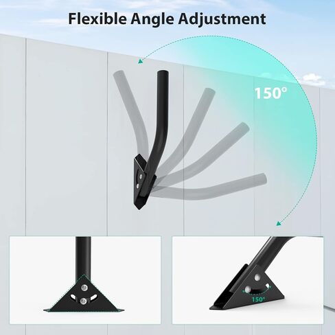 Universal Antenna Pole Mount Bracket - 2 Packs ULNA 12" Adjustable Attic Roof Mast Black, J Mounting Pole for Weather Station, Outdoor Antenna, Wireless WiFi Bridge, Access Point in Kuwait