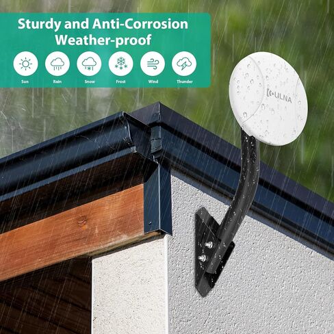 Universal Antenna Pole Mount Bracket - 2 Packs ULNA 12" Adjustable Attic Roof Mast Black, J Mounting Pole for Weather Station, Outdoor Antenna, Wireless WiFi Bridge, Access Point in Kuwait