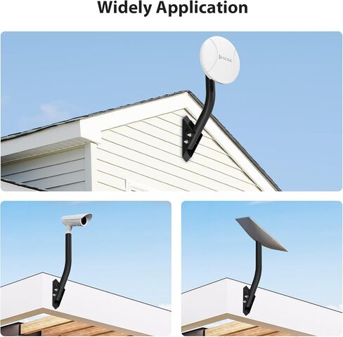 Universal Antenna Pole Mount Bracket - 2 Packs ULNA 12" Adjustable Attic Roof Mast Black, J Mounting Pole for Weather Station, Outdoor Antenna, Wireless WiFi Bridge, Access Point in Kuwait