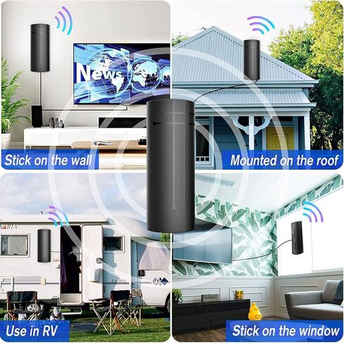 Amplified Indoor Digital Tv Antenna – Powerful Best Amplifier Signal Booster Long Range Support 8K 4K Full HD Smart and Older Tvs with 14ft Coaxial Cable (PF5004) in Kuwait