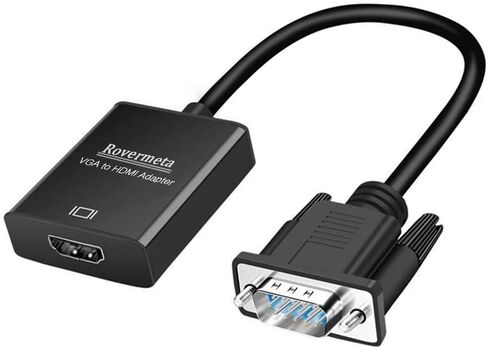 VGA to HDMI Adapter,1080P Resolution VGA Male to HDMI Female Converter for Connecting Traditional VGA Interface Laptop or PC to HDMI Monitor or Projector(with 3.5mm Audio and USB Cable) in Kuwait