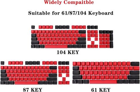 غطاء مفاتيح لعبة 61 PBT، إضاءة خلفية 60% مع تخطيط أمريكي لتكوين OEM لسحب المفاتيح، لوحة مفاتيح ميكانيكية Cherry MX 87/104 (بدون لوحة مفاتيح) (Ahris) in Saudi Arabia