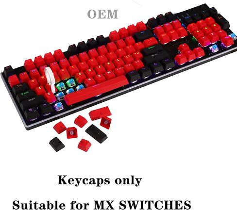 غطاء مفاتيح لعبة 61 PBT، إضاءة خلفية 60% مع تخطيط أمريكي لتكوين OEM لسحب المفاتيح، لوحة مفاتيح ميكانيكية Cherry MX 87/104 (بدون لوحة مفاتيح) (Ahris) in Saudi Arabia