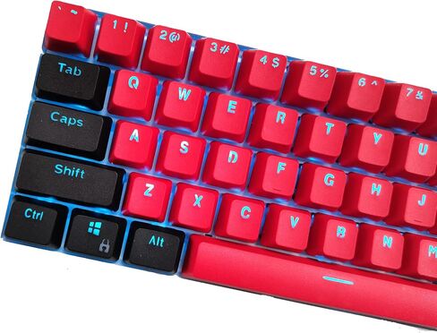 غطاء مفاتيح لعبة 61 PBT، إضاءة خلفية 60% مع تخطيط أمريكي لتكوين OEM لسحب المفاتيح، لوحة مفاتيح ميكانيكية Cherry MX 87/104 (بدون لوحة مفاتيح) (Ahris) in Saudi Arabia
