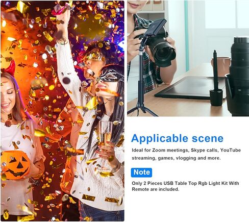 NEWKS RGB Photography Video Lighting,Studio Lights with Adjustable Tripod Stand - 16 Color Lighting for Video Recording/YouTube/TikTok/Live Streaming/Make up/Vlogging in Kuwait