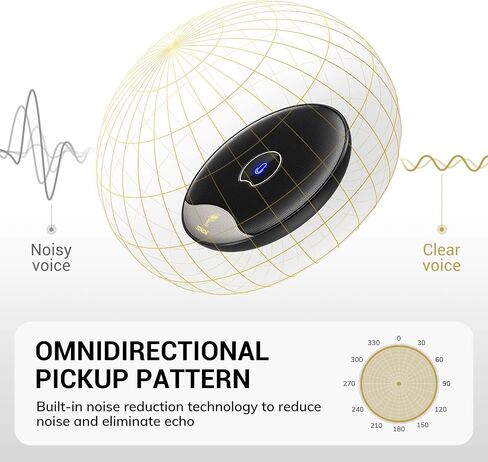 TONOR USB Conference Microphone, 360° Omnidirectional PC Computer Condenser Mic with Mute Button for Online Meeting/Class, Zoom Call, Skype Chatting, Plug & Play (TM20) in Saudi Arabia