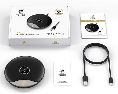 TONOR USB Conference Microphone, 360° Omnidirectional PC Computer Condenser Mic with Mute Button for Online Meeting/Class, Zoom Call, Skype Chatting, Plug & Play (TM20) in Saudi Arabia