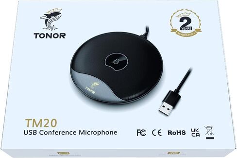 TONOR USB Conference Microphone, 360° Omnidirectional PC Computer Condenser Mic with Mute Button for Online Meeting/Class, Zoom Call, Skype Chatting, Plug & Play (TM20) in Saudi Arabia