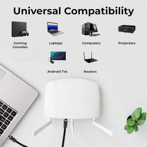 كابل إيثرنت MAXLIN CABLE Cat 7 للألعاب - سلك توصيل شبكة LAN بطول 35 قدمًا، كابل إنترنت عالي السرعة 10 جيجابايت في الثانية، RJ45، 24AWG، موصلات 600 ميجاهرتز لجهاز التوجيه والمودم، متوافق مع التلفزيون والكمبيوتر الشخصي وPS3 in Kuwait