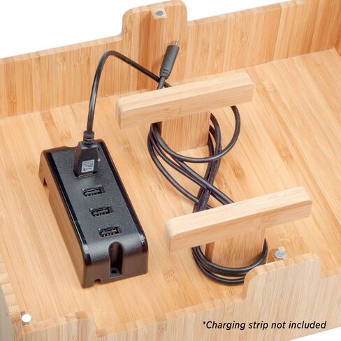 محطة شحن MobileVision Bamboo ذات 10 منافذ ومنظم إرساء للهواتف الذكية والأجهزة اللوحية، بحجم عائلي، للاستخدام في مكاتب الشركات والفصول الدراسية in Saudi Arabia