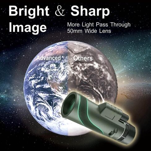 تلسكوب أحادي العين عالي القوة 12 × 50 محول ثلاثي القوائم للهواتف الذكية وحزام يد مقاوم للماء والضباب BAK-4 منشور FMC HD نطاق أحادي العين لمشاهدة الطيور والصيد والتخييم والمشي لمسافات طويلة والسفر in Kuwait