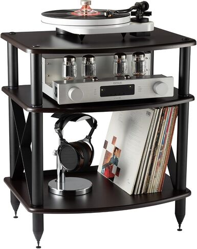 Pangea Audio Vulcan TT Turntable Stand with Vinyl Record Storage - Black in Saudi Arabia