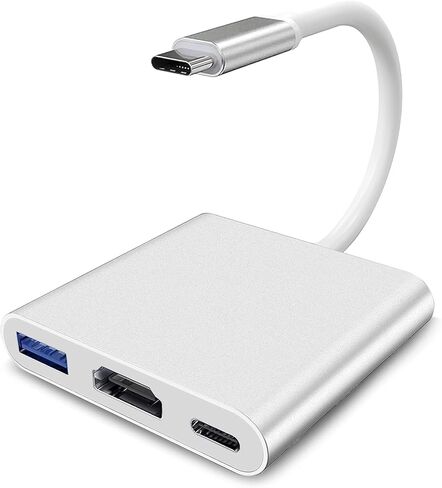 محول Zhpamax USB C إلى HDMI، محول فيديو 4K مع منفذ شحن USB 3.0 ونوع C، محول USB-C رقمي AV متعدد المنافذ لأجهزة Mac وأجهزة USB من النوع C in Kuwait