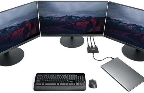 محول StarTech.com 3 منافذ USB-C متعدد الشاشات، USB من النوع C إلى 3x DisplayPort 1.2 MST Hub، موسع / مقسم عرض الكمبيوتر المحمول الثلاثي 1080p 30 هرتز DP، كابل مدمج طويل جدًا، Windows (MSTCDP123DP) in Kuwait