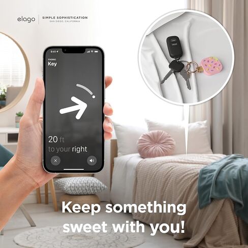 elago Ice Cream Case Compatible with Apple AirTag Keychain, Compatible with AirTag Case -Drop Protection, Carabiner Key Ring (Track Keys, Backpacks, Purses) Tracking Device Not Included (Dark Brown) in Saudi Arabia