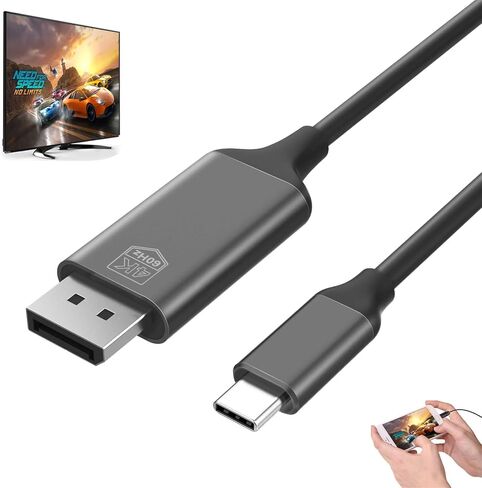 USB C to Displayport Cable -Thunderbolt USBC Display Port Adapter 4K 60Hz DP Cord for MacBook Surface Dell HP Laptop Android Phone Device Samsung Galaxy S22 S21 S20 S10 S9 Note 20 10 Dex to Monitor TV in Kuwait