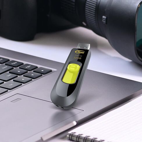 TEAMGROUP C145 32GB 50 Pack USB 3.2 Gen 1 (3.1/3.0) محرك أقراص فلاش USB، عصا ذاكرة تخزين البيانات الخارجية متوافقة مع الكمبيوتر/الكمبيوتر المحمول (أسود-أصفر) TC145332GY25 in Kuwait