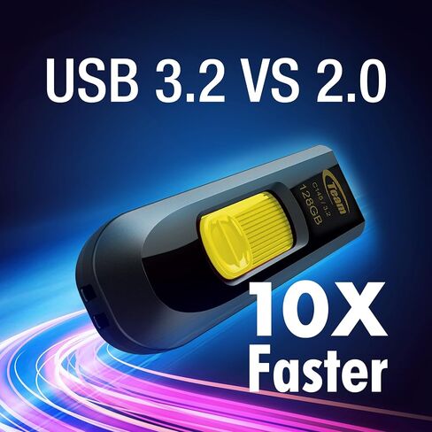 TEAMGROUP C145 32GB 50 Pack USB 3.2 Gen 1 (3.1/3.0) محرك أقراص فلاش USB، عصا ذاكرة تخزين البيانات الخارجية متوافقة مع الكمبيوتر/الكمبيوتر المحمول (أسود-أصفر) TC145332GY25 in Kuwait