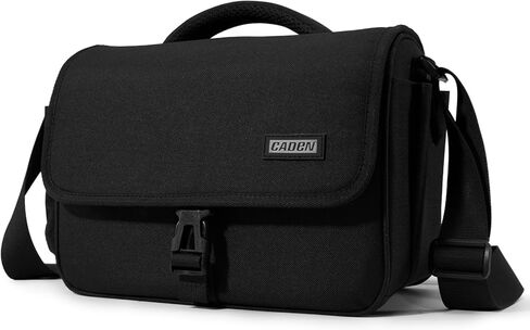 CADeN Camera Bag Case Shoulder Crossbody Bag Compatible for Nikon, Canon, Sony, DSLR SLR Mirrorless Cameras and Lenses (1.0 Black, Large) in Kuwait