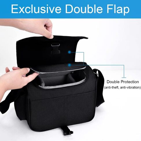 CADeN Camera Bag Case Shoulder Crossbody Bag Compatible for Nikon, Canon, Sony, DSLR SLR Mirrorless Cameras and Lenses (1.0 Black, Large) in Kuwait