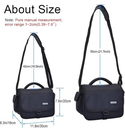 CADeN Camera Bag Case Shoulder Crossbody Bag Compatible for Nikon, Canon, Sony, DSLR SLR Mirrorless Cameras and Lenses (1.0 Black, Large) in Kuwait
