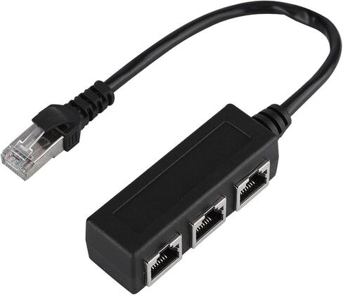 Rj45 Ethernet Splitter Cable, 1 Male to 3 Female Port LAN Ethernet Transfer Connector with Standard Abs Flexible Antenna, Home Office Ethernet Splitter for All Networks in Kuwait