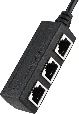 Rj45 Ethernet Splitter Cable, 1 Male to 3 Female Port LAN Ethernet Transfer Connector with Standard Abs Flexible Antenna, Home Office Ethernet Splitter for All Networks in Kuwait