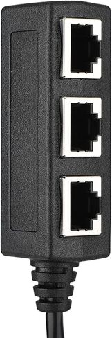 Rj45 Ethernet Splitter Cable, 1 Male to 3 Female Port LAN Ethernet Transfer Connector with Standard Abs Flexible Antenna, Home Office Ethernet Splitter for All Networks in Kuwait